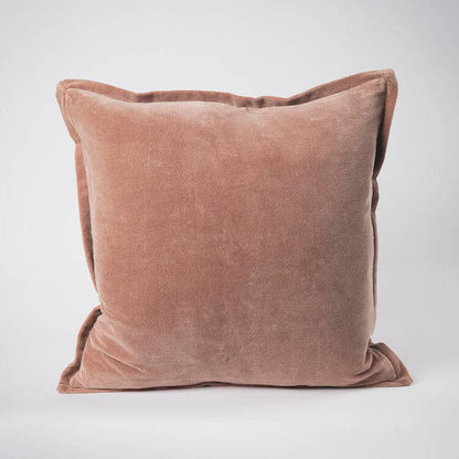 Evelyn Velvet Feathered Cushion - Clay 50x50cm