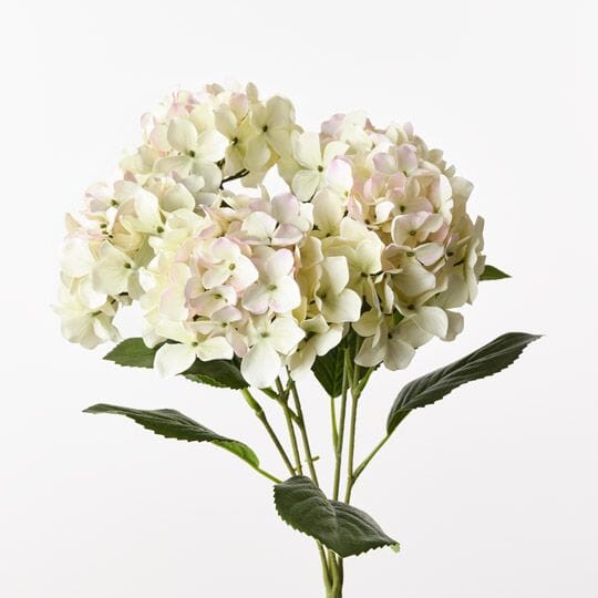 Hydrangea Artificial Bush in Cream/Pink 50cm