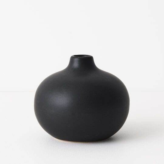 Isola Ceramic Vase in Black 12cm
