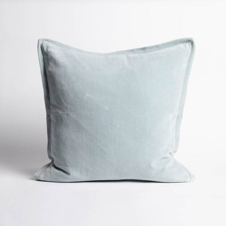 Evelyn Velvet Feathered Cushion - Sky 50x50cm