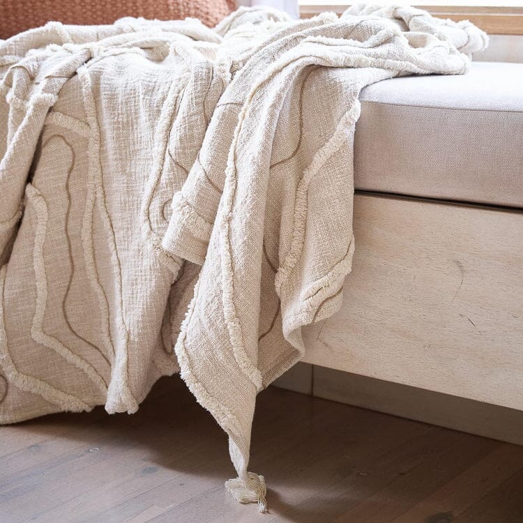 Eadie Lifestyle - Lamond Linen Throw - Ivory/Natural 190cm