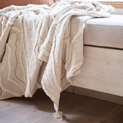 Eadie Lifestyle - Lamond Linen Throw - Ivory/Natural 190cm