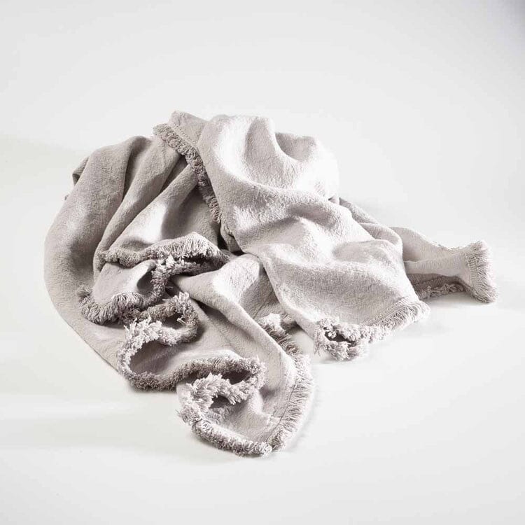Eadie Lifestyle - Luca Boho Linen Throw - Silver 200cm