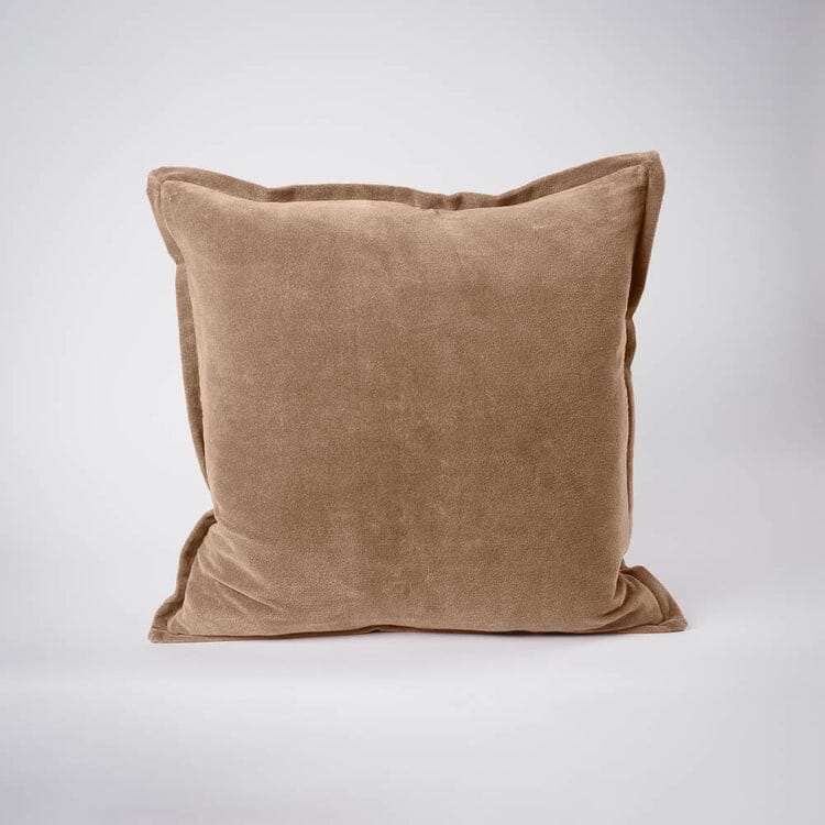 Evelyn Velvet Feathered Cushion - Natural 50x50cm