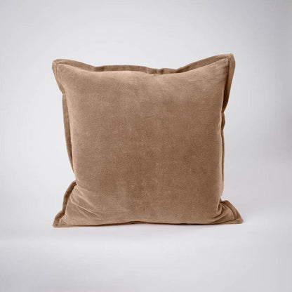 Evelyn Velvet Feathered Cushion - Natural 50x50cm