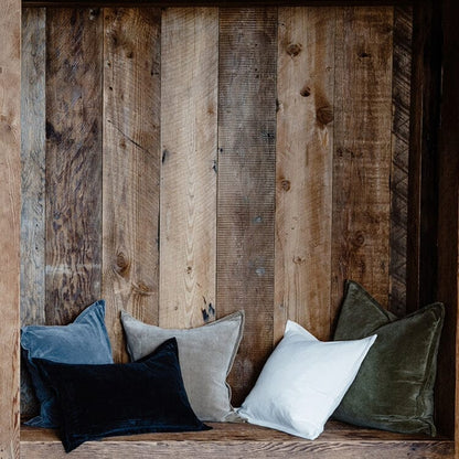 Evelyn Velvet Feathered Cushion - Natural 50x50cm