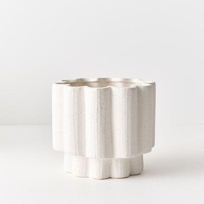 Verdelle Ceramic Pot in White 18cm