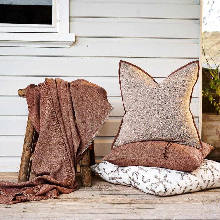 Helga Cushion - Clay/Off White 60x60cm