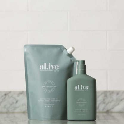 Al.ive Body - 1 Ltr Lotion Refill - Kaffir Lime &amp; Green Tea