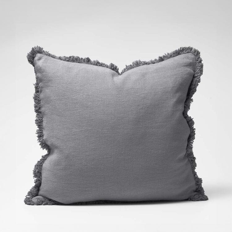Eadie Lifestyle - Luca Boho Linen Cushion Slate - 50x50cm