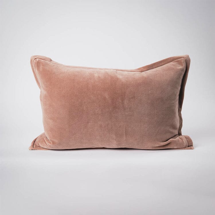 Evelyn Velvet Feathered Cushion - Clay 40x60cm