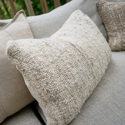 Wabi Lumbar Cushion - 100% Recycled Linen - Ivory 40x60cm