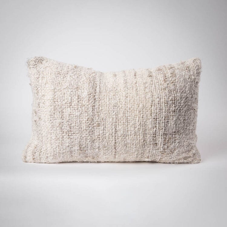 Wabi Lumbar Cushion - 100% Recycled Linen - Ivory 40x60cm