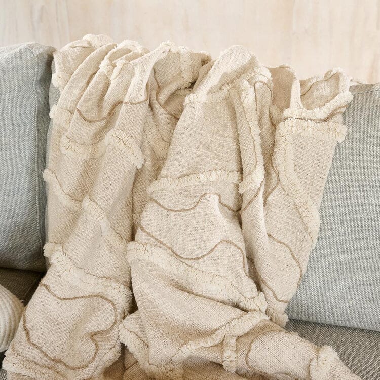 Eadie Lifestyle - Lamond Linen Throw - Ivory/Natural 190cm