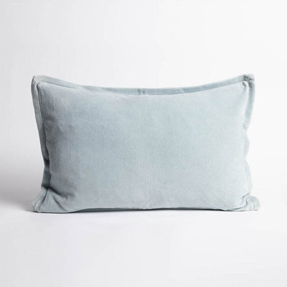 Evelyn Velvet Feathered Lumbar Cushion - Sky 40x60cm