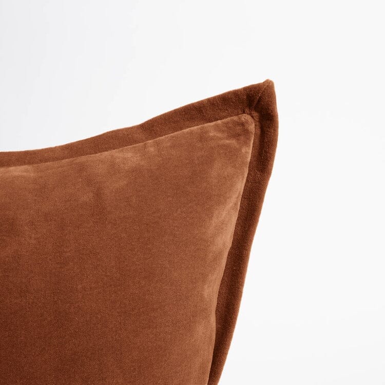 Evelyn Velvet Feathered Lumbar Cushion - Nutmeg 40x60cm