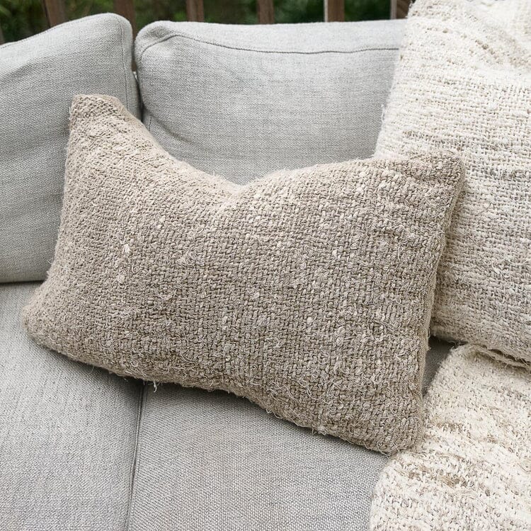 Wabi Lumbar Cushion - 100% Recycled Linen - Natural 40x60cm