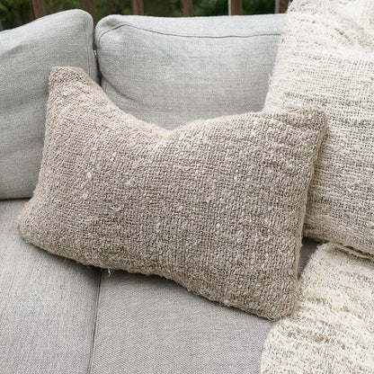 Wabi Lumbar Cushion - 100% Recycled Linen - Natural 40x60cm