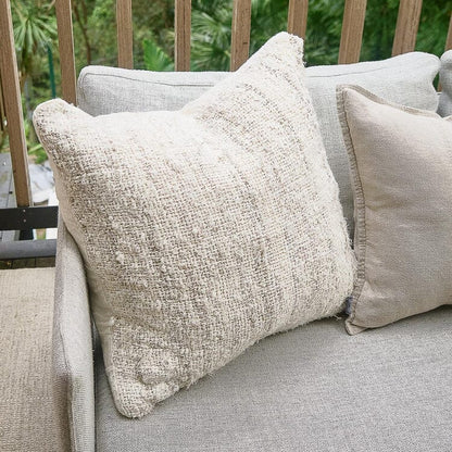 Wabi Lumbar Cushion - 100% Recycled Linen - Ivory 40x60cm