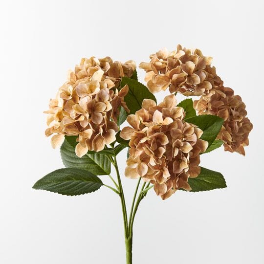 Hydrangea Artificial Bush in Coffee 50cm