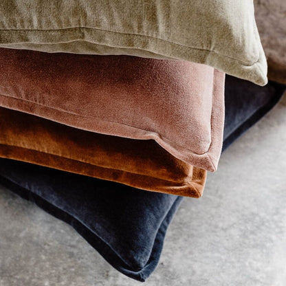 Evelyn Velvet Feathered Cushion - Clay 50x50cm
