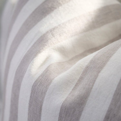 Eadie Lifestyle- Santi Linen Cushion - Off White/Silver Stripe - 50x50cm