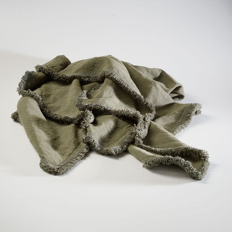 Eadie Lifestyle - Luca Boho Linen Throw - Khaki 200cm