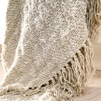 Eadie Lifestyle - Wabi Throw - 100% Recycled Linen - Natural 170cm