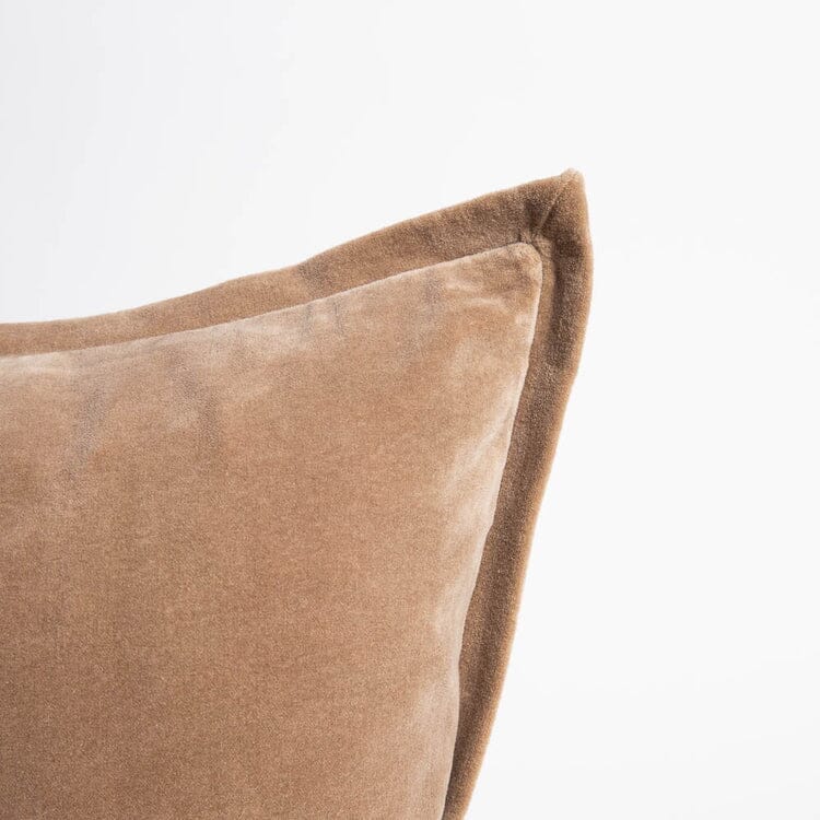 Evelyn Velvet Feathered Lumbar Cushion - Natural 40x60cm