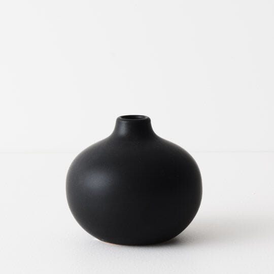 Isola Ceramic Vase in Black 10cm