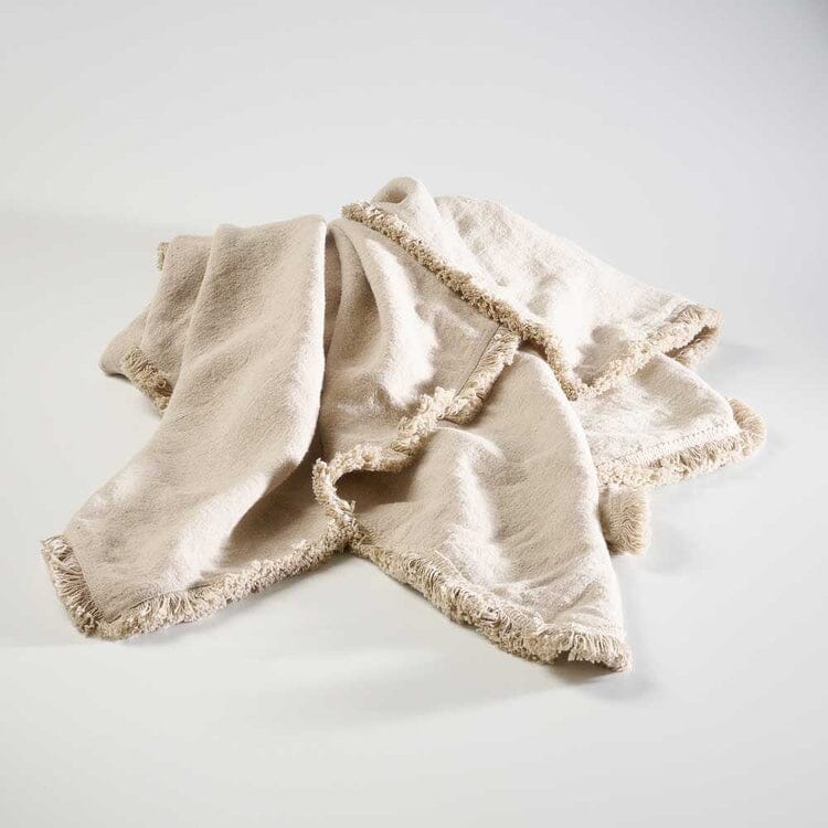 Eadie Lifestyle - Luca Boho Linen Throw - Natural 200cm