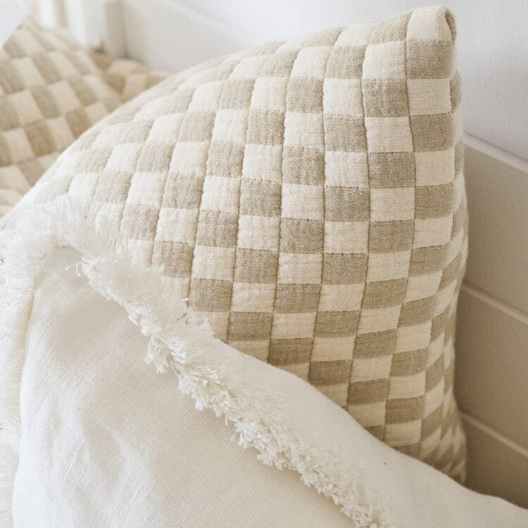 Gambit Square Cushion - Off White/Natural 50x50cm