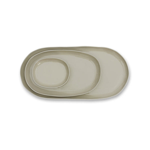 Cloud Large Oval Plate in Dove Grey