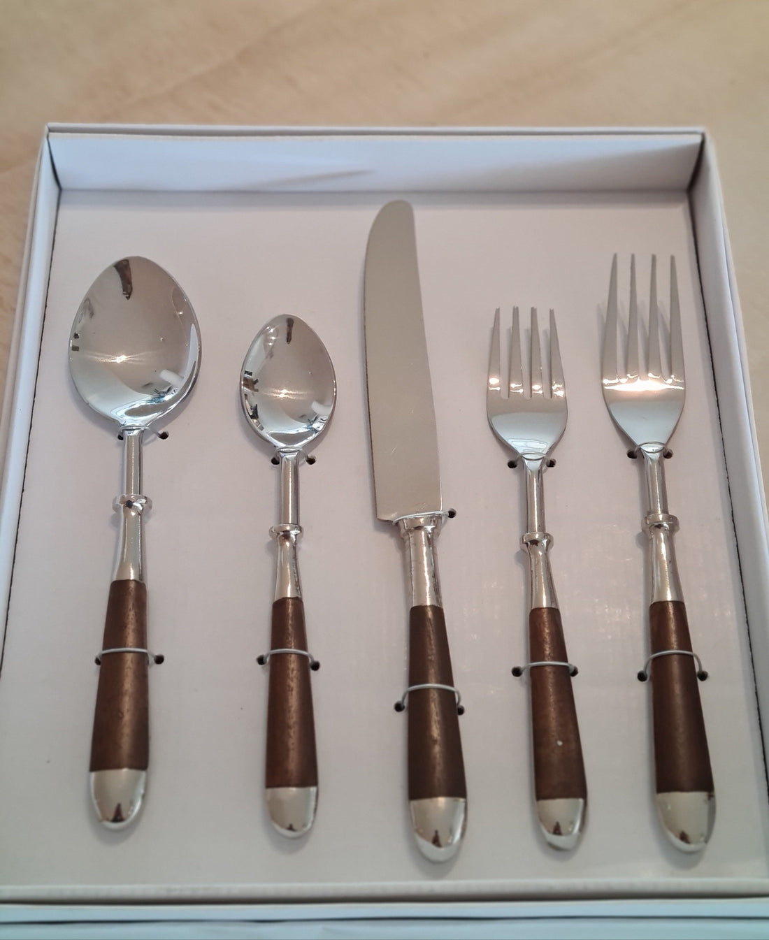 Belle Cutlery Set in Silver/Walnut - Buy 1 Get 1 Free Sale