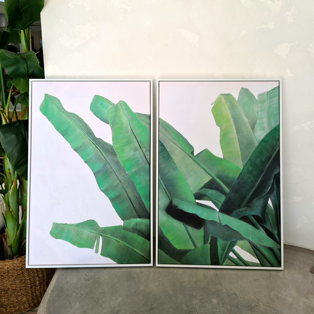 Topical Green Framed Canvas (R)