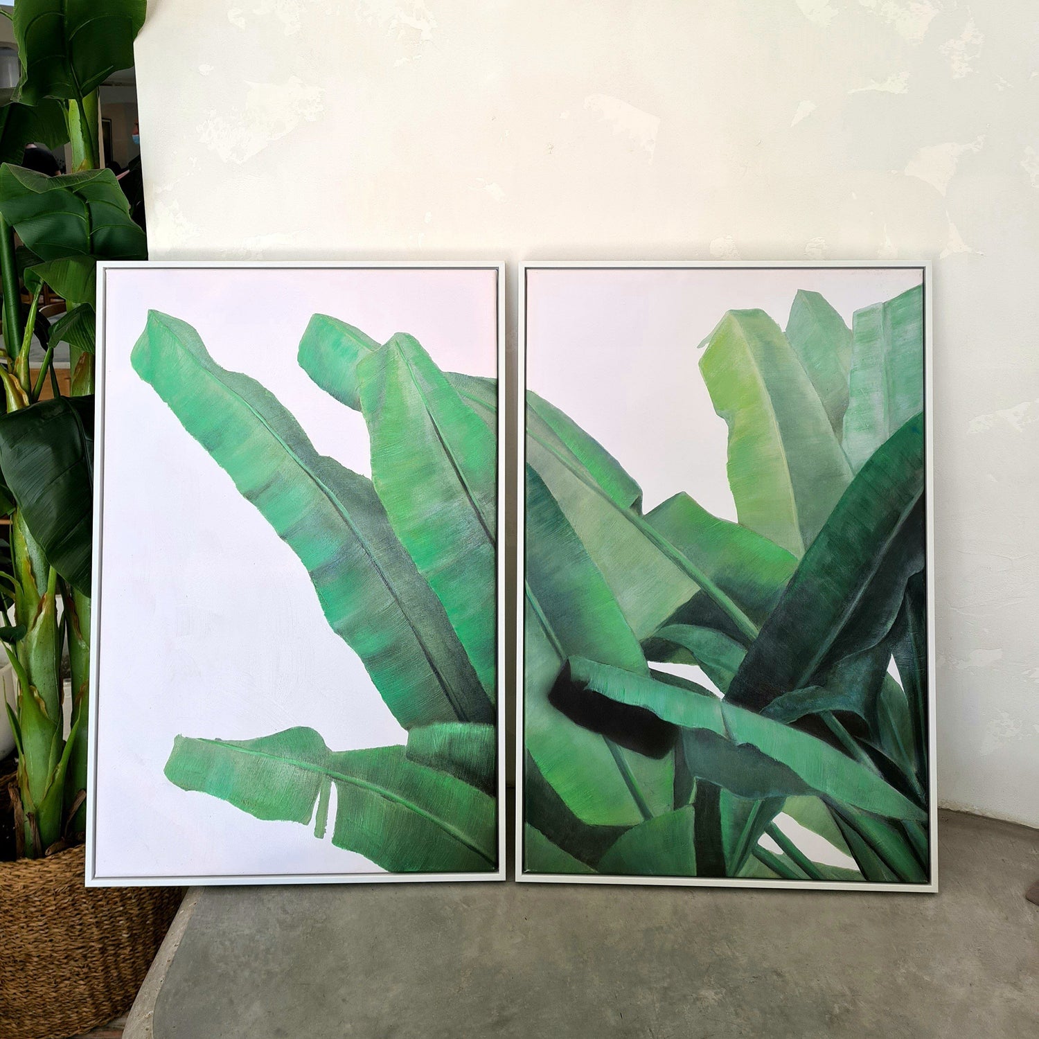 Topical Green Framed Canvas (R)