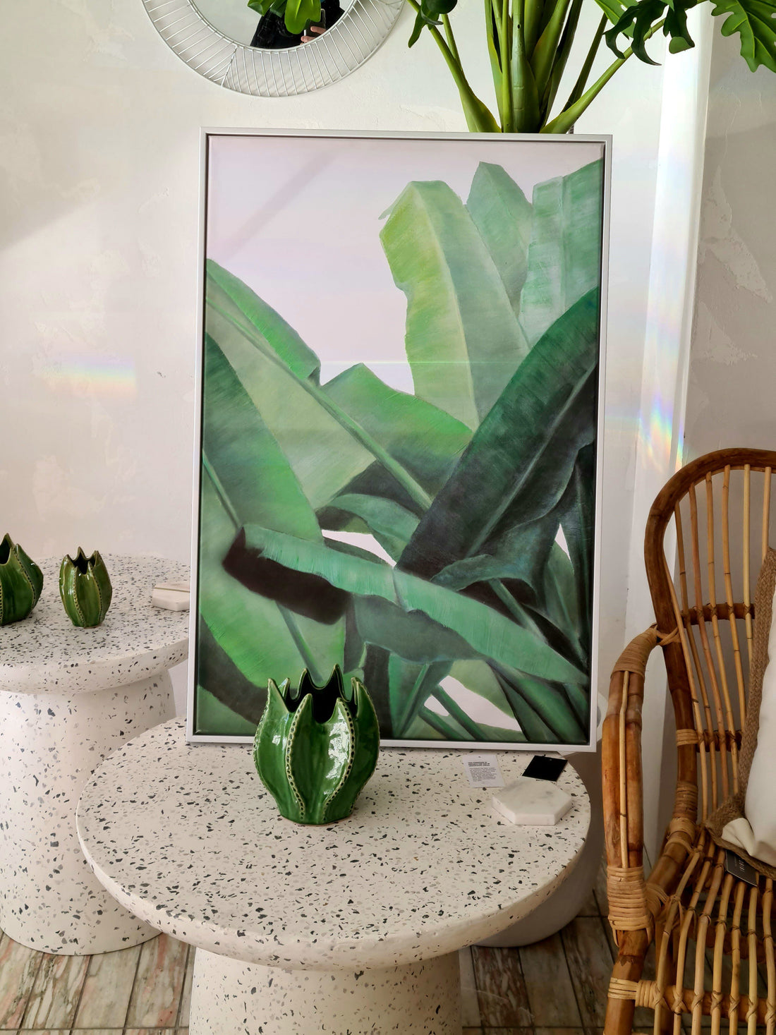 Topical Green Framed Canvas (R)