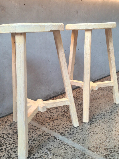Alto Round Wood Bar Stool Natural (Save 16%)