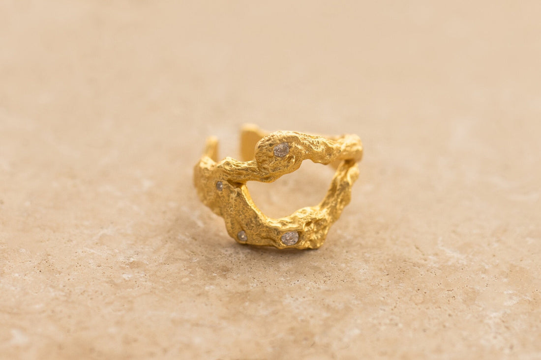 Indigo &amp; Wolfe - Eden Gold Ring W/ Clear Stone