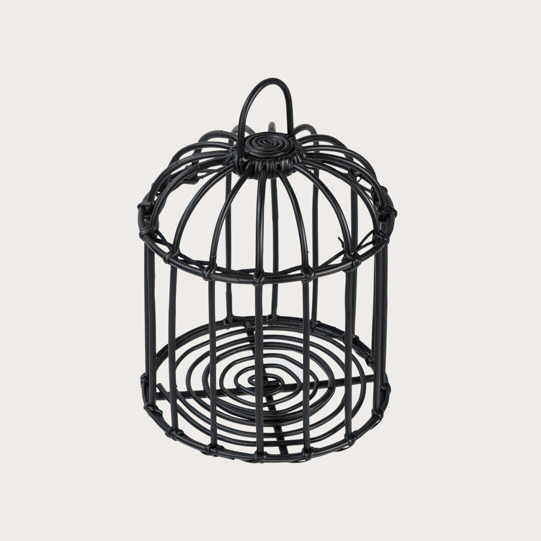 Kai Medium Rattan Lantern in Black