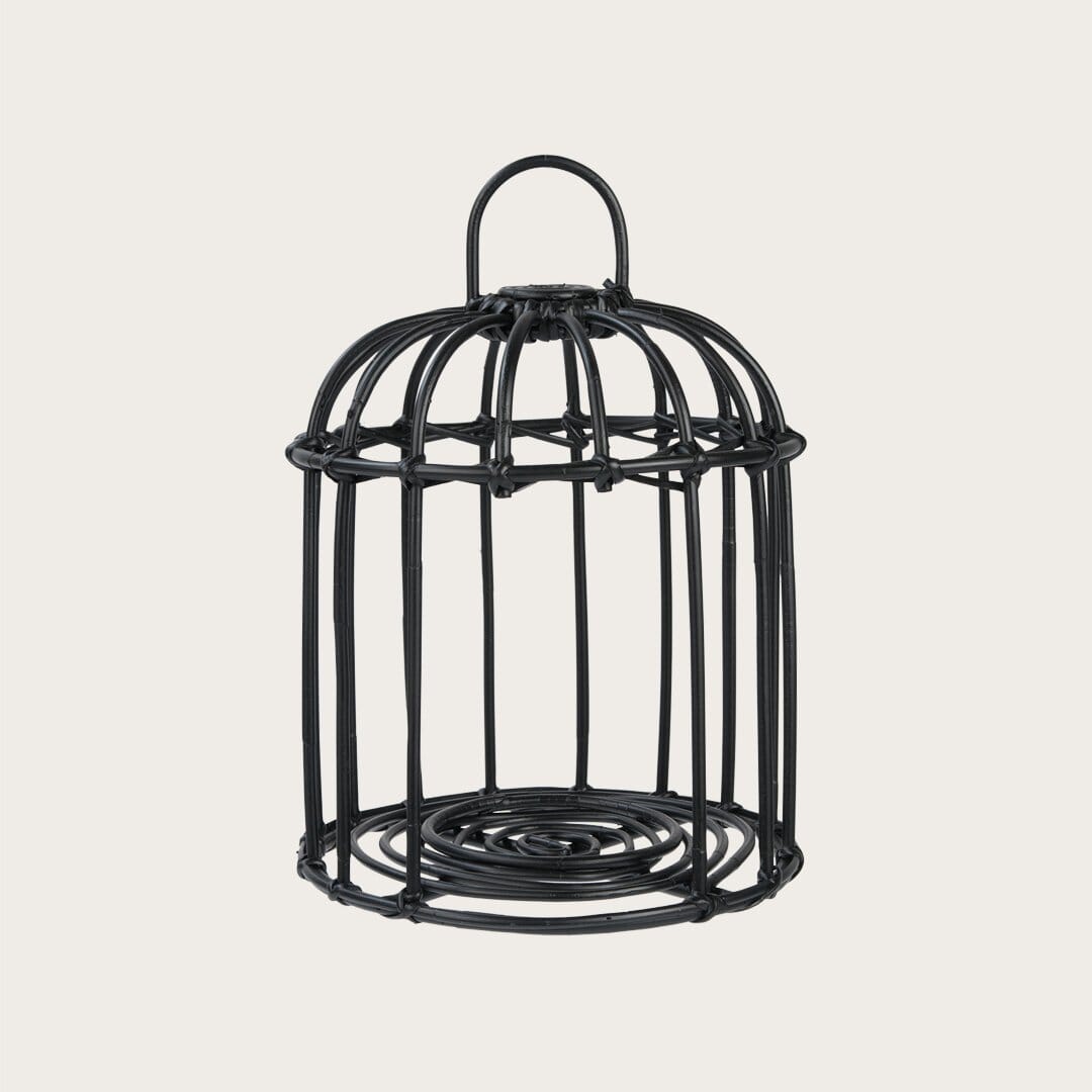 Kai Medium Rattan Lantern in Black