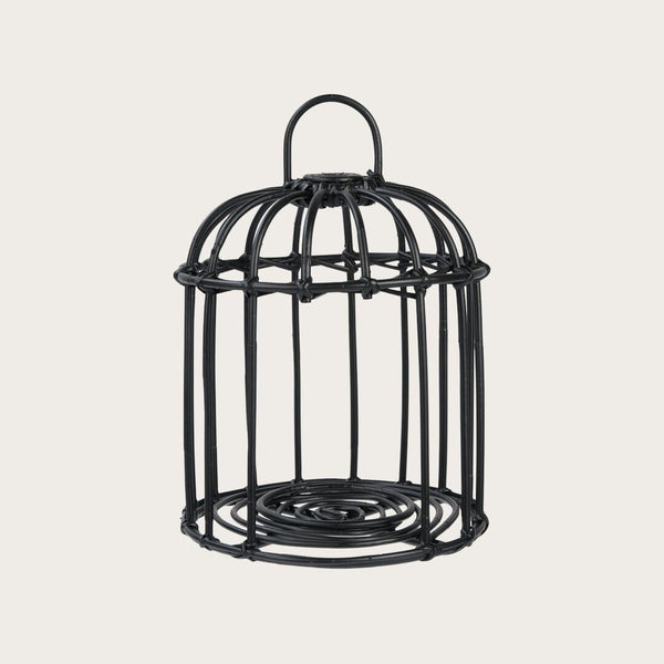 Kai Medium Rattan Lantern in Black