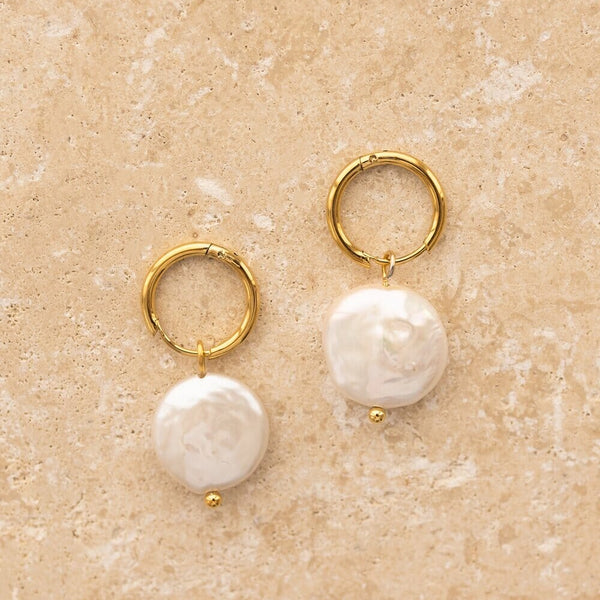 Indigo & Wolfe - Amber Gold & Pearl Earrings