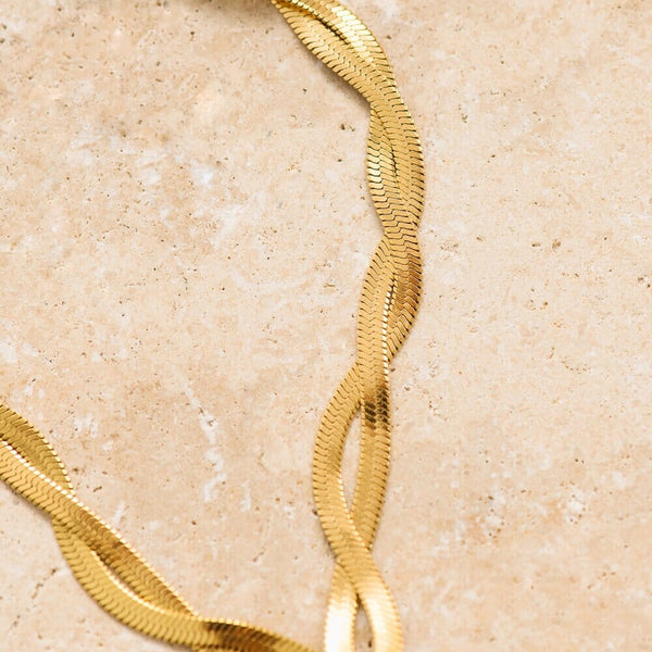 Indigo & Wolfe - Sahara Gold Knotted Snake Chain Necklace