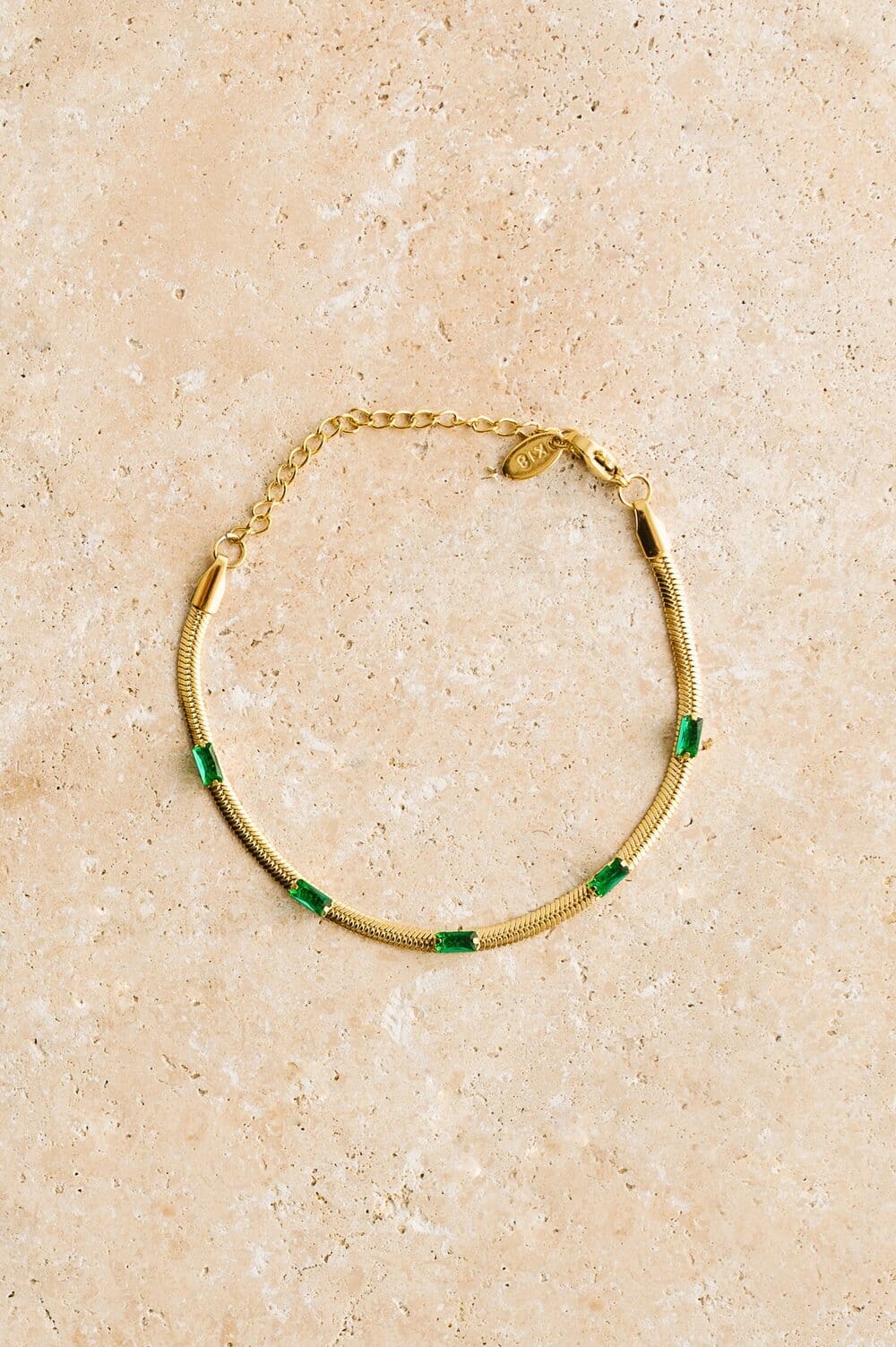 Indigo &amp; Wolfe - Ivy Gold Bracelet W/ Emerald Stone
