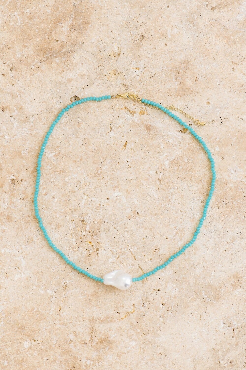 Indigo &amp; Wolfe - Ariel Crystal &amp; Pearl Necklace in Turquoise