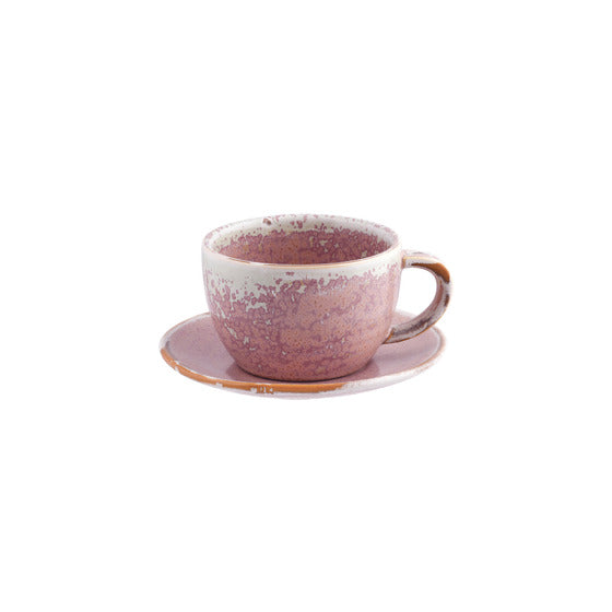 Indigo Stoneware Cup W/ Saucer in Pink Bleed 200ml