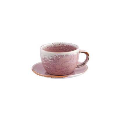 Indigo Stoneware Cup W/ Saucer in Pink Bleed 200ml