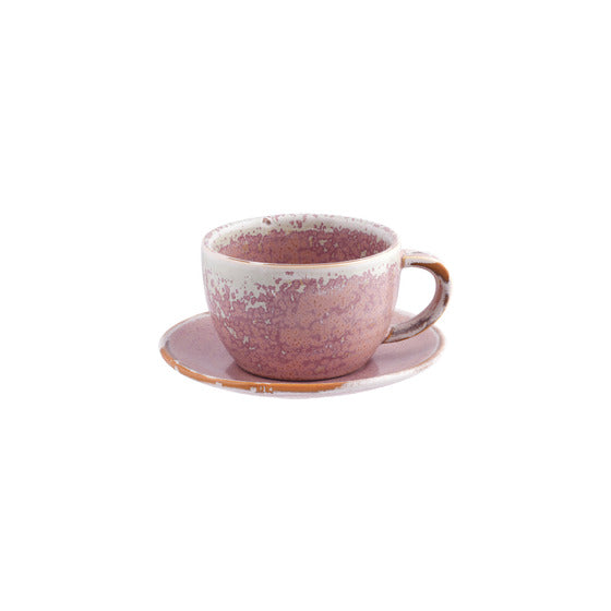 Indigo Ceramic Tea Cup W/ Saucer in Pink Tones 200ml