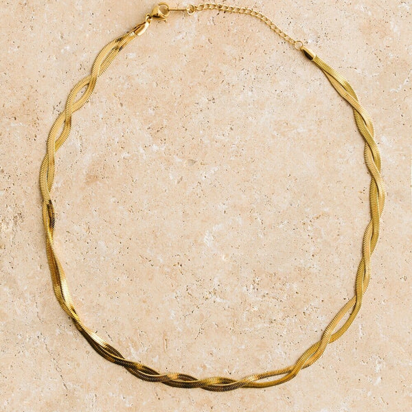 Indigo & Wolfe - Sahara Gold Knotted Snake Chain Necklace